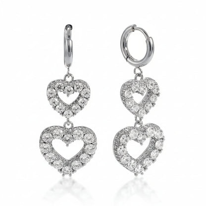 Orecchini Doppio Cuore Gold