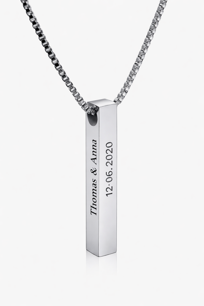 Collana Tubetto Personalizzabile – Incisione fino a 4 Lati