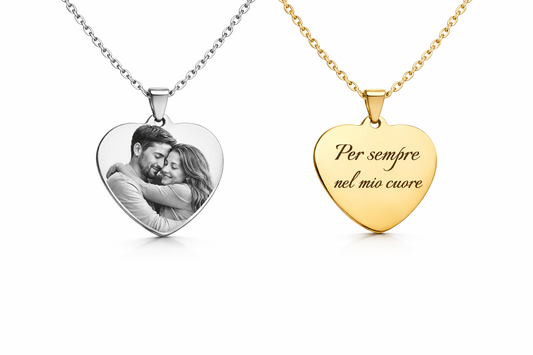 Collana Cuore con Foto e Dedica Personalizzata