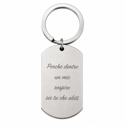 Portachiavi Personalizzato con Foto Incisa e Dedica
