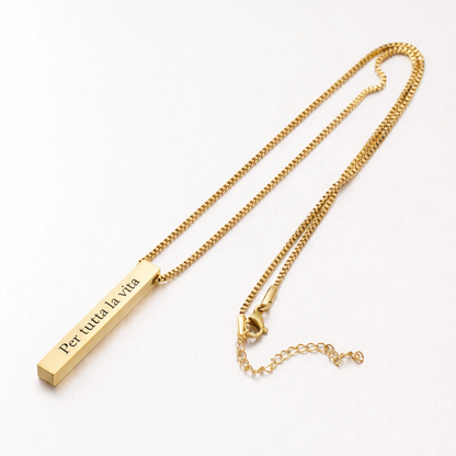 Collana Tubetto Personalizzabile – Incisione fino a 4 Lati