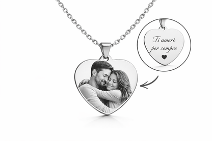 Collana Cuore con Foto e Dedica Personalizzata
