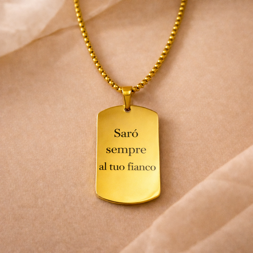 Collana Ciondolo Targhetta Personalizzata