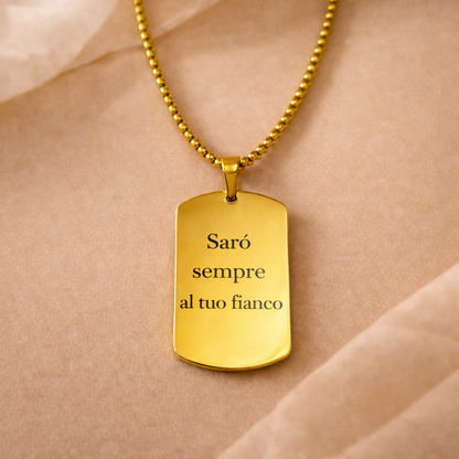 Collana Ciondolo Targhetta Personalizzata