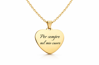 Collana Cuore con Foto e Dedica Personalizzata