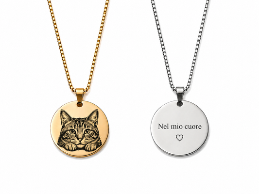 Collana Personalizzata con Foto e/o Incisione – Ciondolo Medio