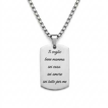 Collana Ciondolo Targhetta Personalizzata