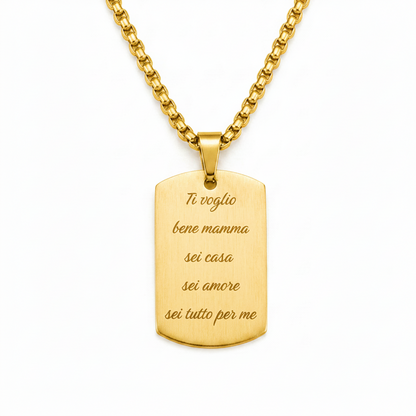 Collana Ciondolo Targhetta Personalizzata