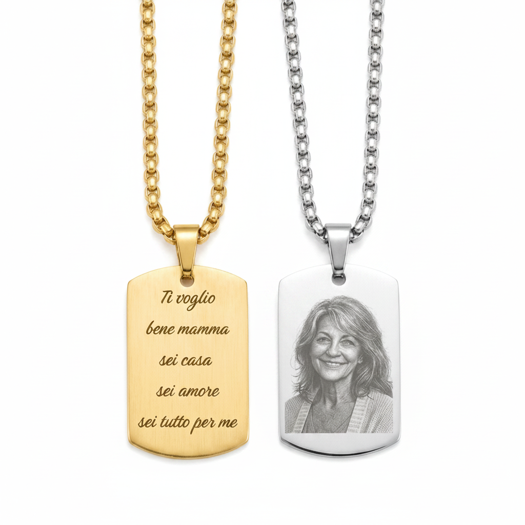 Collana Ciondolo Targhetta Personalizzata