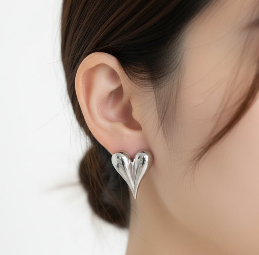 Orecchini Cuore Bombato