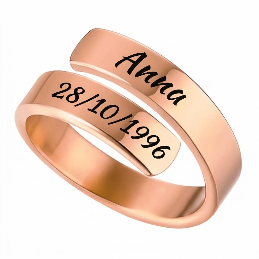 Anello abbraccio inciso