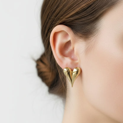 Orecchini Cuore Bombato