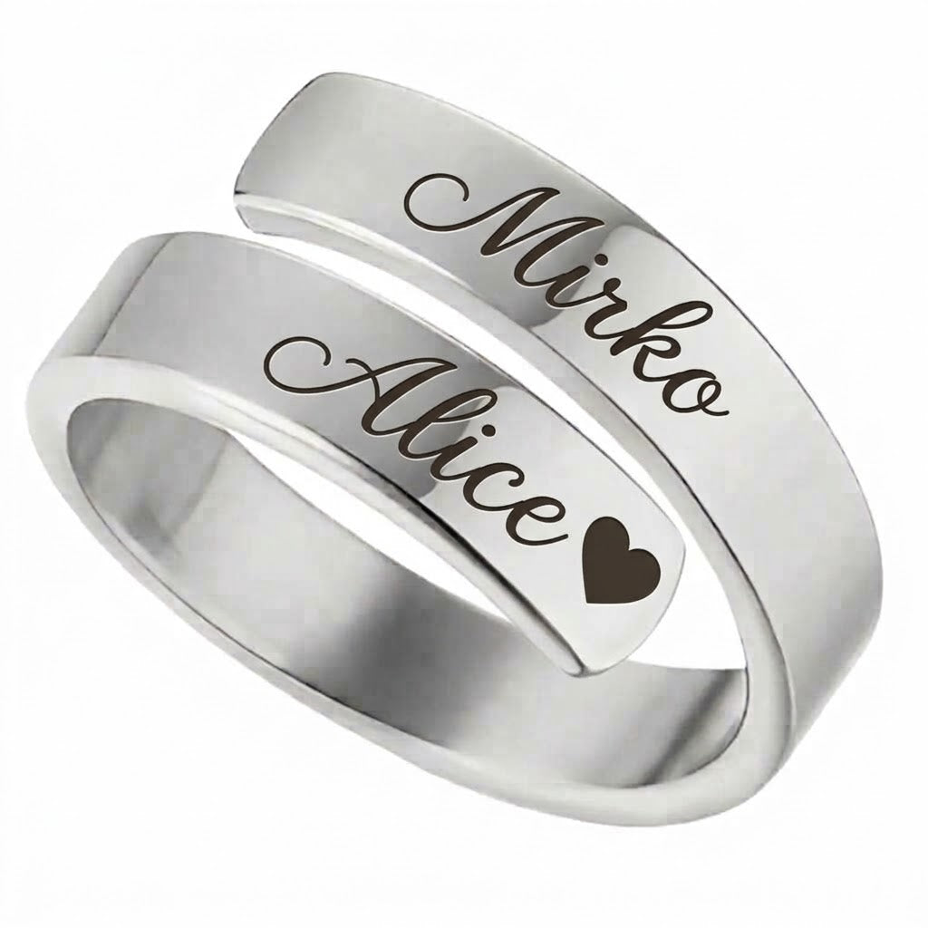 Anello abbraccio inciso